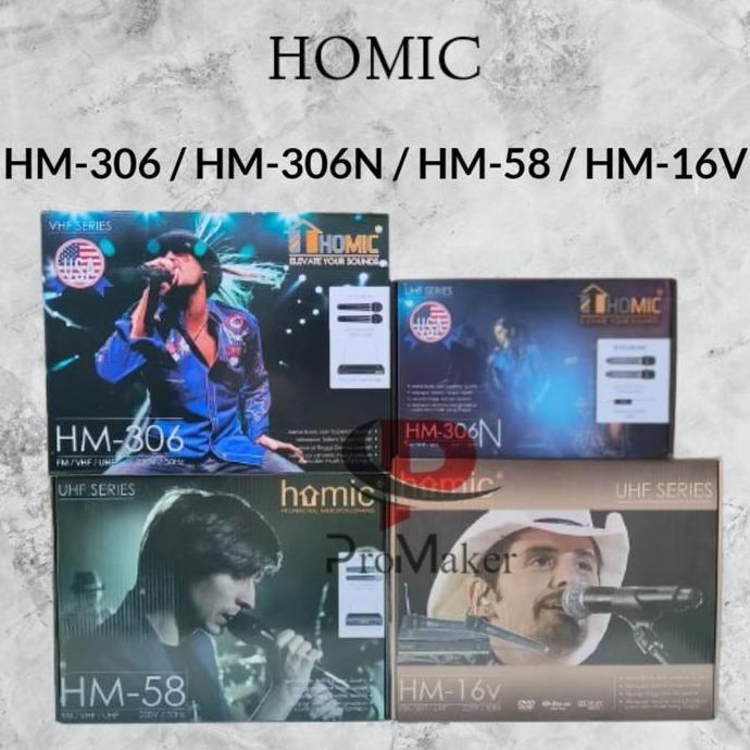 Promo Mic Homic Varian Hm-306/Hm-306N/Hm-16V/Hm-58 Microphone Double Wireless Garansi Resmi Original