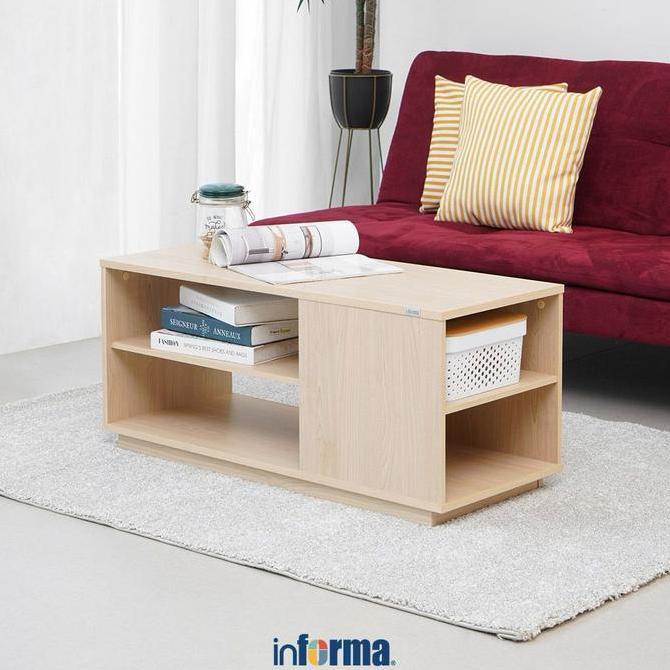 Informa Rana Meja Tamu Rectangle - Cokelat Maple Meja Sofa Baca Ruang Keluarga Meja Majalah