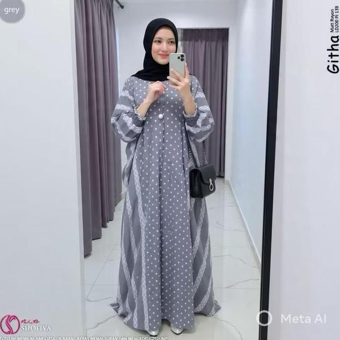 TAMPIL MODIS  Kaftan Riyana Premium Super Jumbo 140cm Daster Lowo Muslim Motif Dress Remaja Mewah Ba