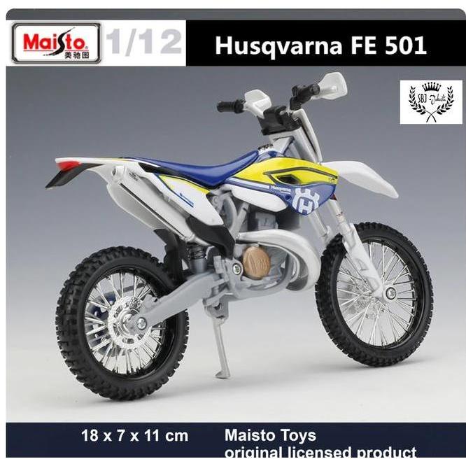 Diecast Maisto Licensed Sepeda Motor Suzuki Kawasaki Honda Bmw Husqvarna Skala 112
