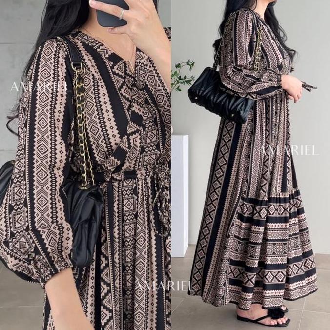 Amariel Alina Kimono Dress Daster Gamis Tangan Panjang Bumil Busui Friendly