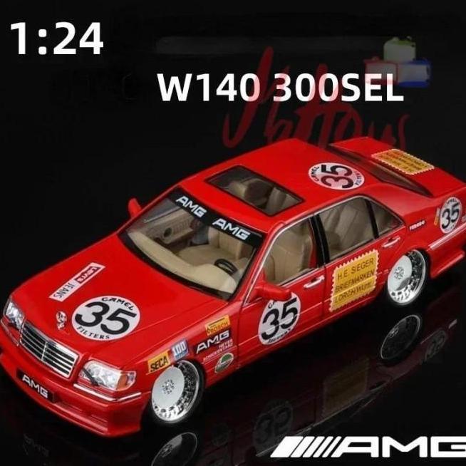 124 Mercedes Benz W140 Ified Ry Diecast Vehicle Miniature El Koleksi Hobi Pajangan Hadiah