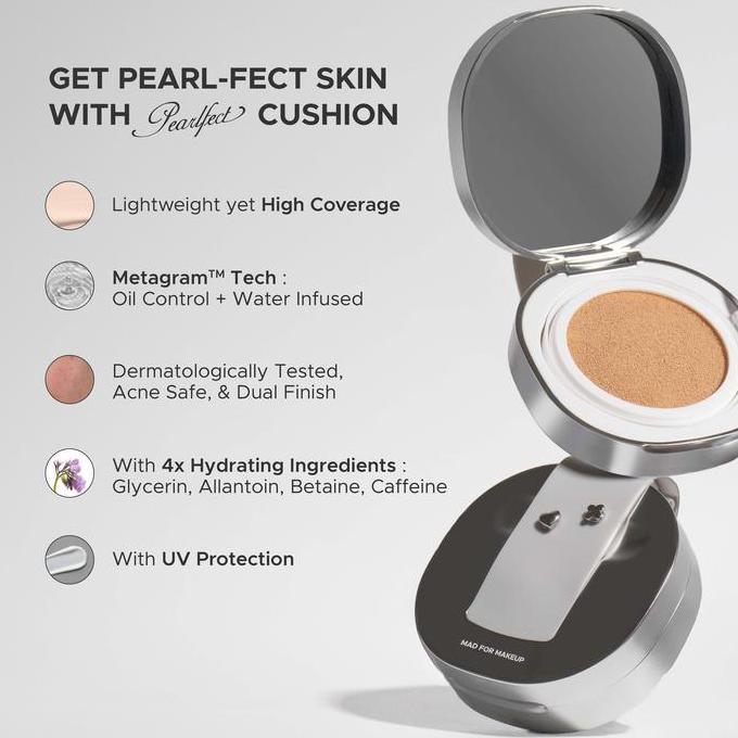 Viso- Mad For Makeup Pearlfect Cover Skin-Fit Cushion - Refill And Fullsize Coverage Cushion For Com