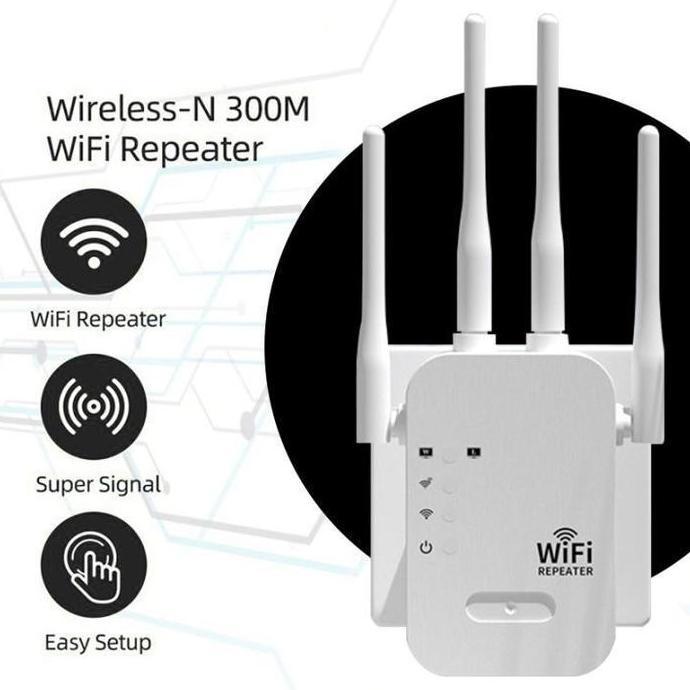 Penguat Sinyal 4TX WIfi Range Extander 4 Antena Cocok Untuk Perusahaan, Kafe Rumah, Dll
