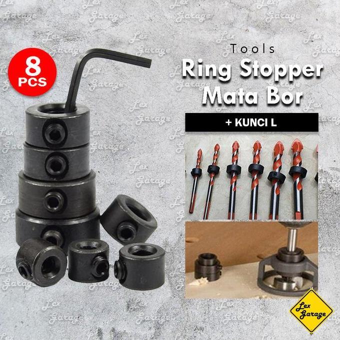 Drill Stopper Mata Bor Besi Beton Kayu Set Ring Pembatas Mata Bor Allshop