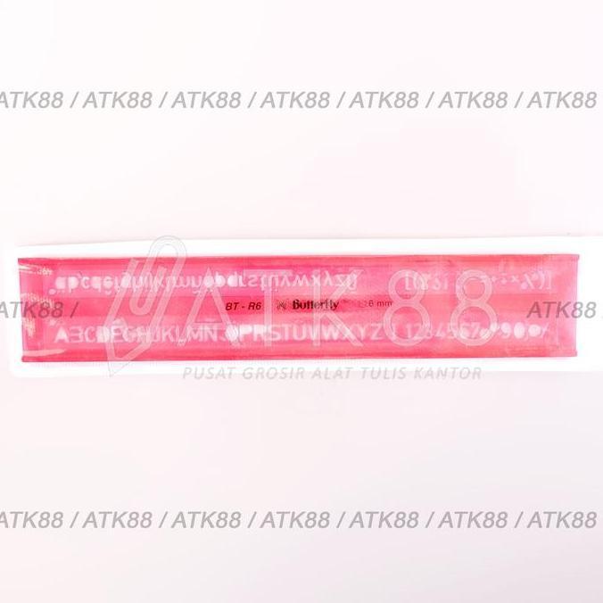 Carta- Penggaris Sablon / Mal Huruf 6 Mm - Butterfly Bt-R6