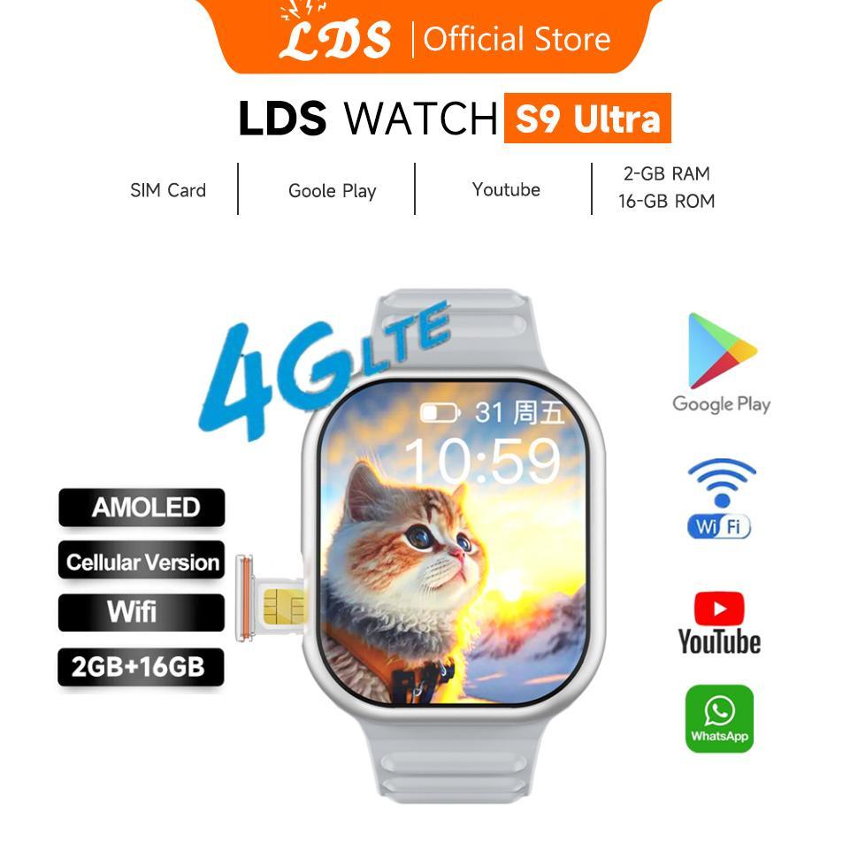 exclusive [4g sim card] lds smartwatch s9 ultra 4g & 5g | ram 4 / 64gb | sim card | bisa nonton yout