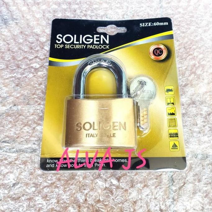 SYAHRUL_SHOP5 - GEMBOK SOLIGEN KUNINGAN ASLI 60MILI PDK/GEMBOK KUNINGAN/GEMBOK