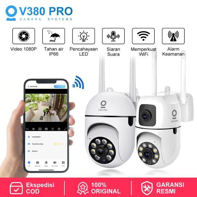 tekomania81 - cctv v380 pro kamera video 1080p kamera cctv kecil terhubung ke hp tahan air ip66 penc