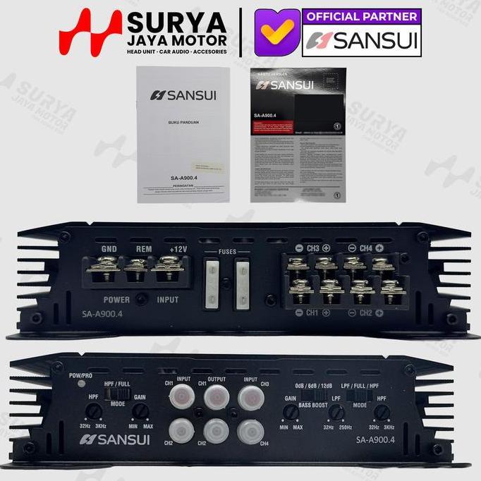 Promo Sansui Sa-A900.4 Power Amplifier 4 Channel 4X65W 1200W Max Power Saa9004 Audio Mobil Cod