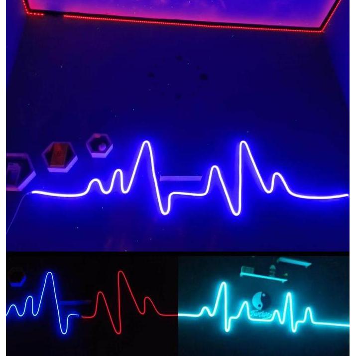 oktaverinageola - neon flex satu warna 220v permeter bonus colokan / lampu hias kamar led neon sign 