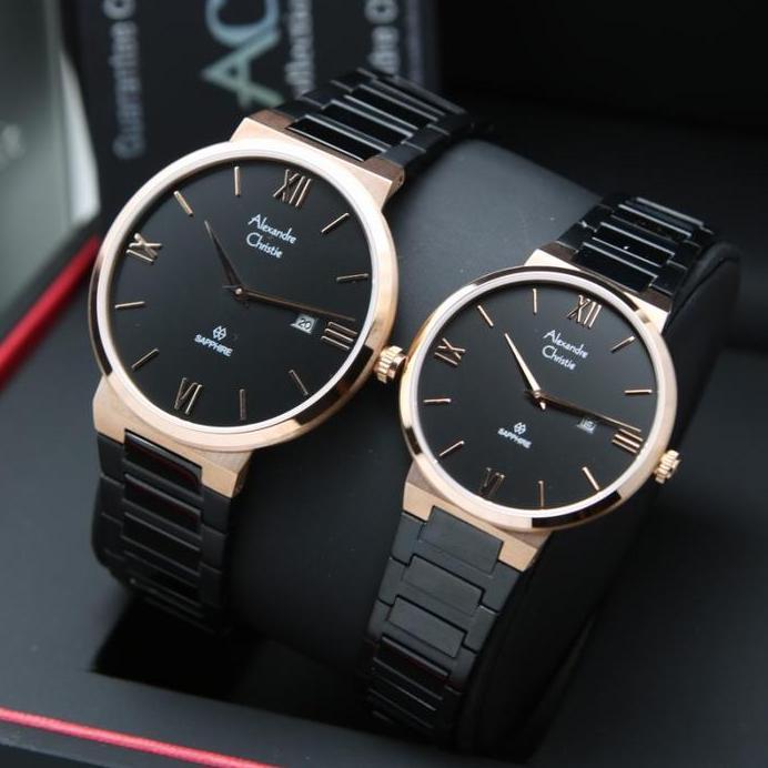ALEXANDRE CHRISTIE AC8564 AC 8564 SAPPHIRE GLASS JAM WANITA ORIGINAL