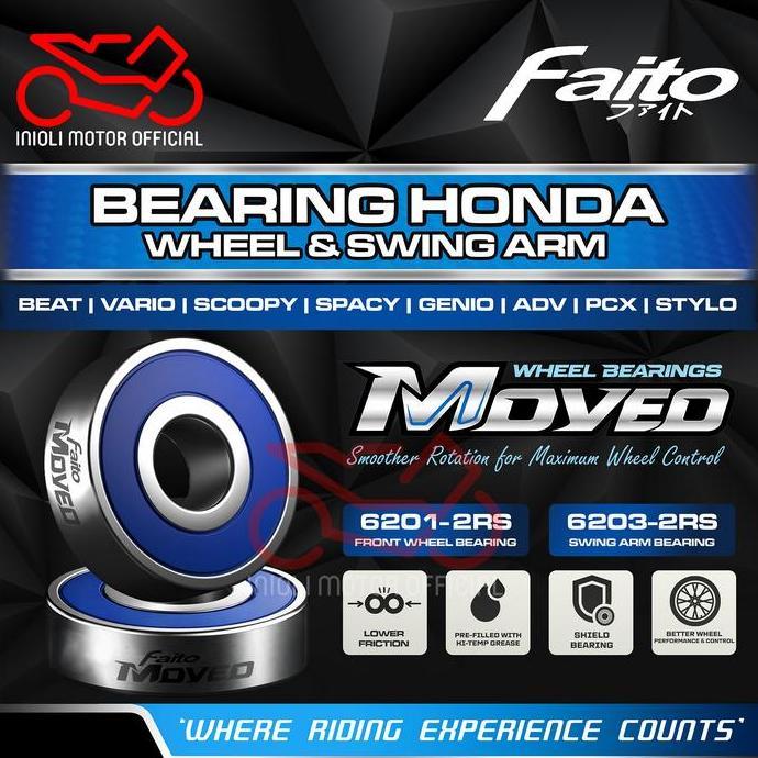 FAITO WHEEL BEARING LAHER RODA DEPAN 6201 BEAT SCOOPY PCX ADV GENIO VARIO STYLO SUPRA GTR KARBU OLD 