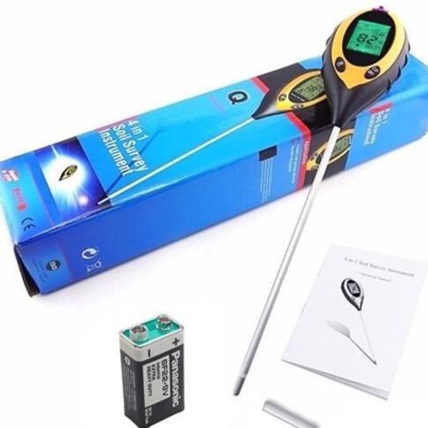 Soil Analyzer 4 In 1 Ph Meter Tanah Digital Alat Ukur Tester Akurat