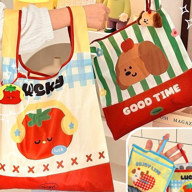 Tas Belanja Lipat Ramah Lingkungan / Shopping Bag Lipat / Eco Bag Lipat / Go Green Ukuran Besar