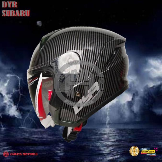 HELM DYR SUBARU HALF FACE CARBON|model nfj