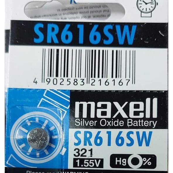 Batre Jam Original 321 Sr616Sw Maxell Sr 616 Sw Maxell Silver Oxide Battery 1.55V