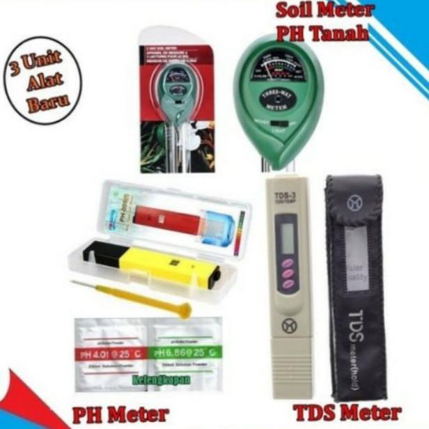 Paket Alat Ukur Ph Air , Tds , Dan Ph Meter Tanah