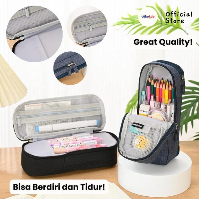 Tokotab - Angoo Magnetic Pencil Case Magnestand Pencil Case Tempat Pensil Standing Magnet Kawaii Pen
