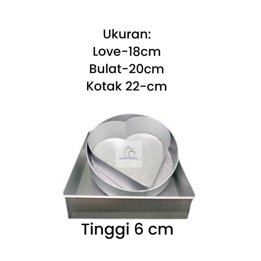 Equip- Loyang (Blk) Loyang Bulat Love Kotak Dalam Satu Set/Cetakan Kue Set3 Bahan Galvanis/Galvalum 