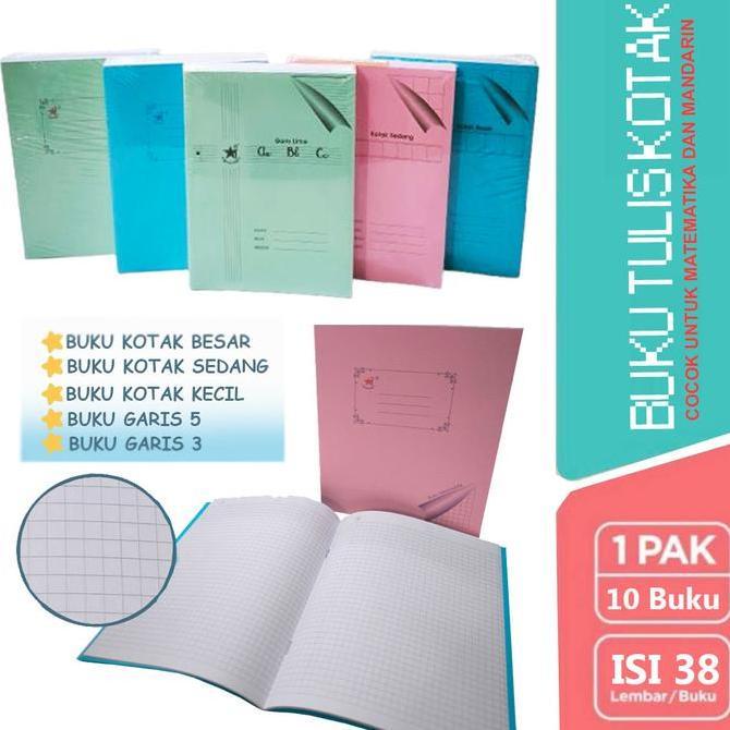 Basilahselerlima - 5/10/14MM Kotak]Grid Notebook Buku Tulis Kotak Murid SD Buku Catatan Sisiwa Note 