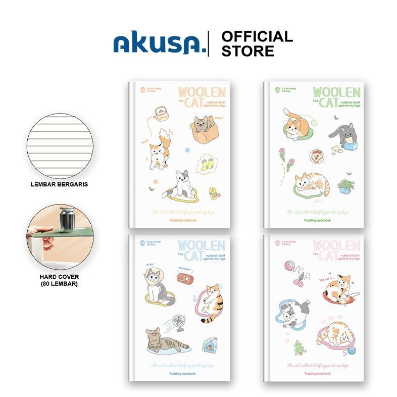 AKUSA Hard Cover Book A5 Note Book Buku Catatan Aesthetic Journal Book Diary Kertas Anti Tembus HCB0