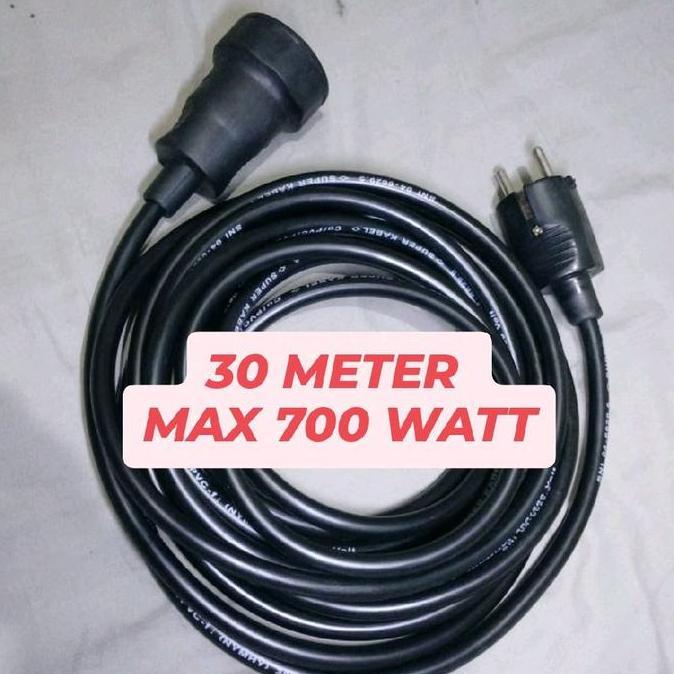 Grosir Stopkontak Kabel 30 Meter Sambungan Colokan Karet Max 700Watt / Kabel Bor Las Listrik