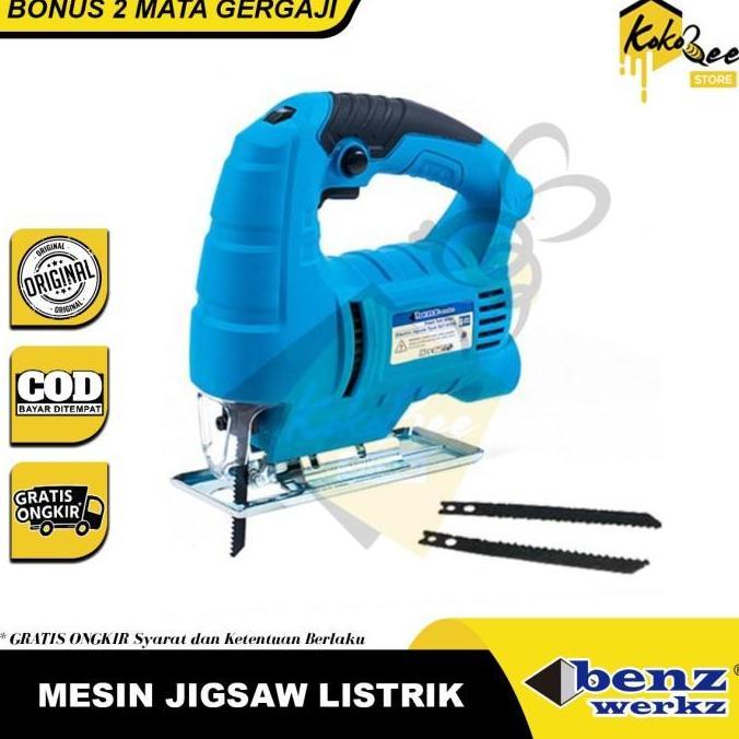 Promo Benz Werkz Mesin Gergaji Jigsaw Gratis 2 Mata Besi Kayu Mesin Potong Kayu Besi Jigsaw 65Mm Ele
