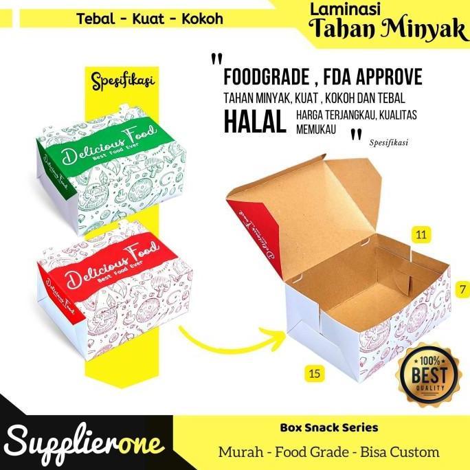 Lansungkirim- Dus Snack Motif 15X11X7 Isi 50/ Dus Kue / Dus Cemilan / Box Kemasan Snack