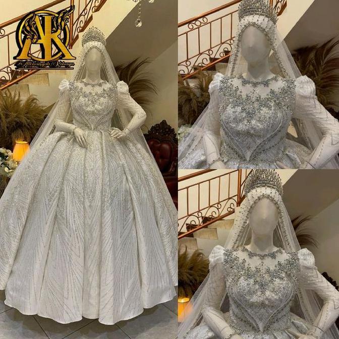 Gaun pengantin barbie luxury new model mewah Payet Pesta