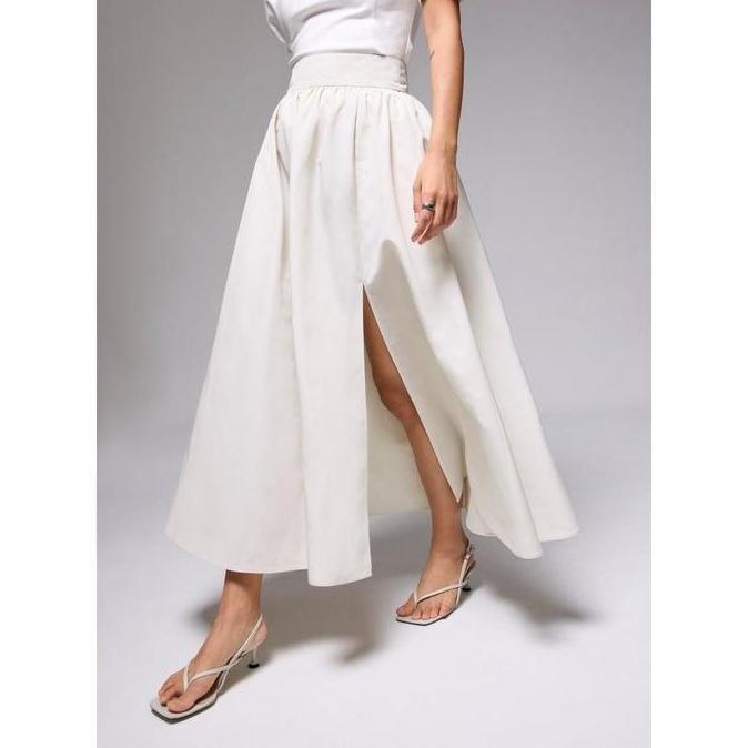Love Bonito - Rok Wanita - Zoe Flare Maxi Skirt - Ivory, XL TS