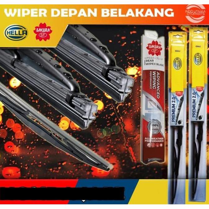 WIPER DEPAN BELAKANG BRIO SATYA HELLA SAKURA PREMIUM