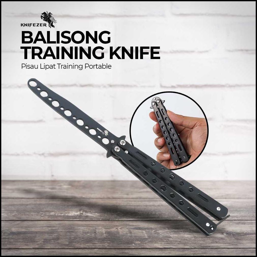 KNIFEZER Balisong Pisau Lipat Trainer Trik Tumpul Stainless Steel - C27