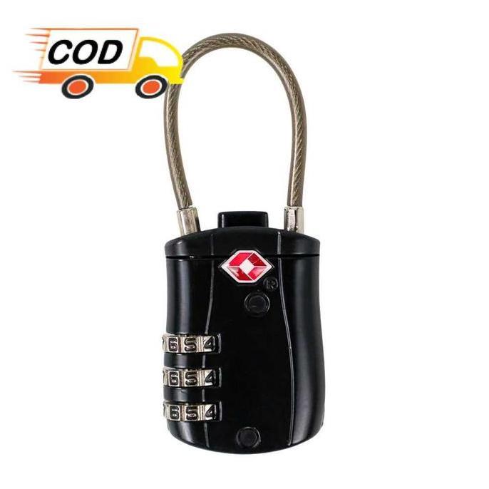 Ndalisuman - Gembok Koper Tas Ransel Umroh TSA Padlock International Kode Angka 3 Digit Aman Anti Ma