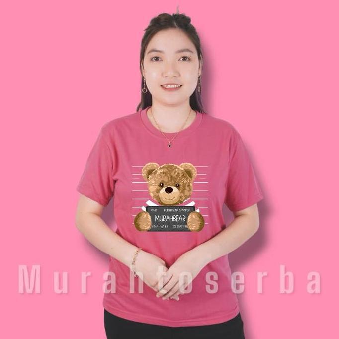 Superior- 100Rban Dapat 3 Pcs Kaos Nita Motif Bear Me 2 Lengan Pendek Slim-Fitting Bahan Babyterry C