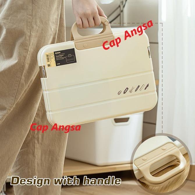 Lager- [Cap Angsa] Koper Simpan Dokumen Travel A4 Hardcase Anti Debu | File Folder Organizer Transpa