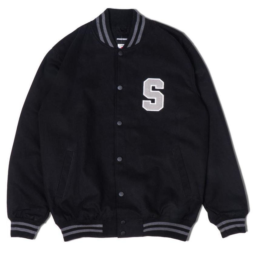 Murah Starcross Jaket Varsity - Black - Js 1010