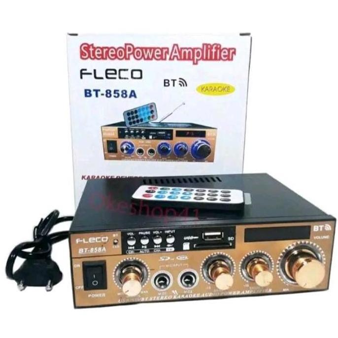 POWER AMPLIFIER BT-858A AUDIO STREO AMPLIFIER BLUETOOTH RUMAHAN mixer ampli watt