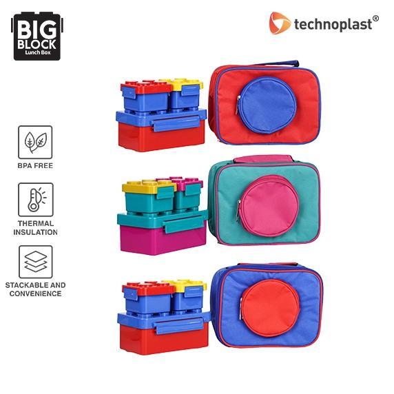Technoplast Big Block Lunch Box with Lunch Bag