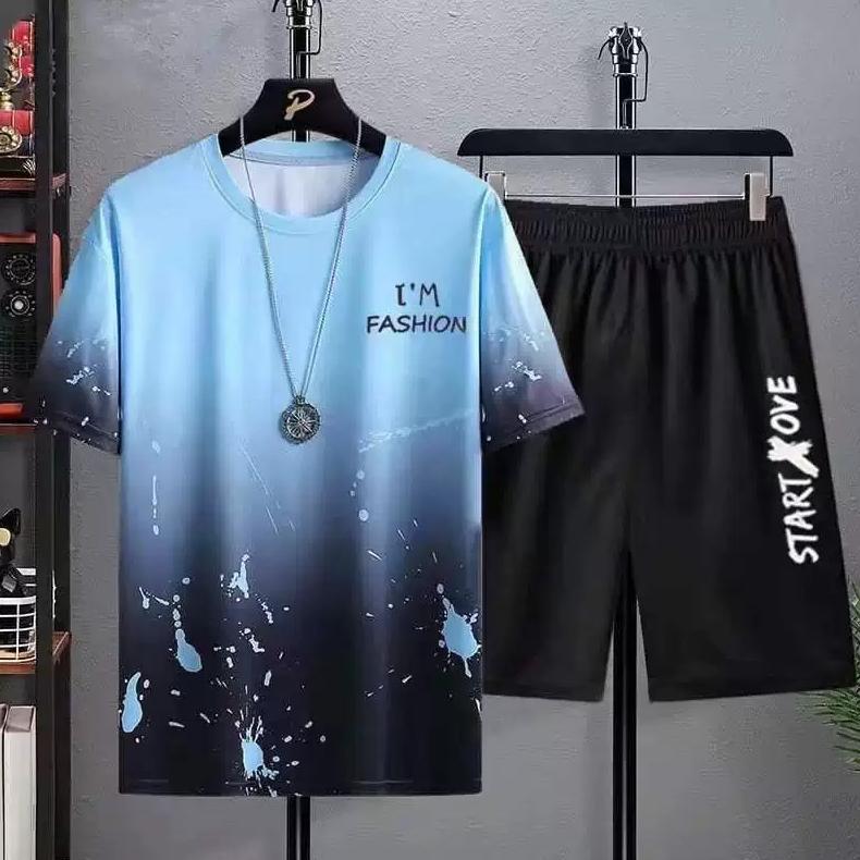 official setelan kaos olahraga pria running t shirt baju olahraga pria badminton jersey futsal setel