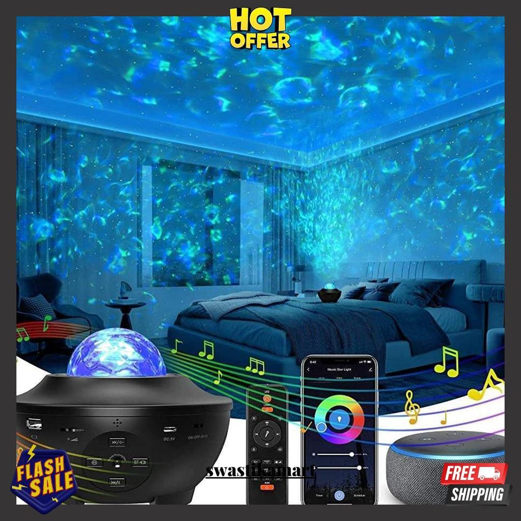 Lampu Tidur Aesthetic Bluetooth Music Proyektor Langit Astronot Bulan Bintang Galaxy Luar Angkasa La
