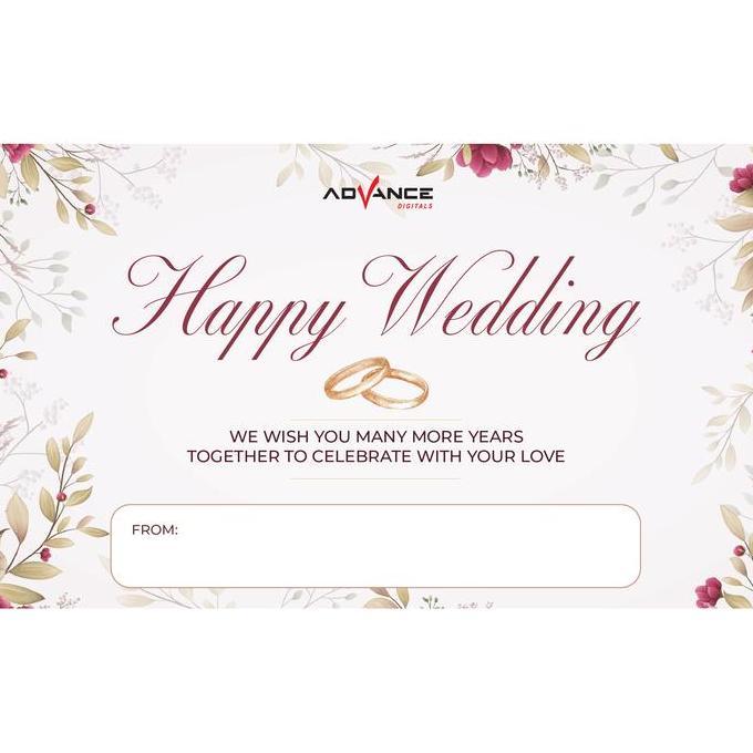 Kartu Ucapan Happy Wedding Custom Bisa Tulis Nama / Gift Card