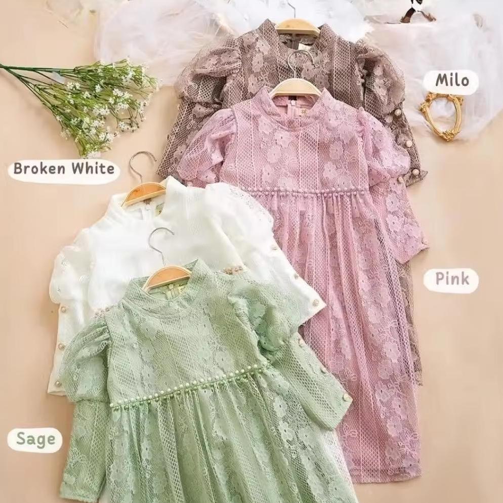 BEST SELLER AQILA GAMIS PESTA BROKAT ANAK PEREMPUAN USIA 2-9 TAHUN/ GAMIS DRESS ANAK