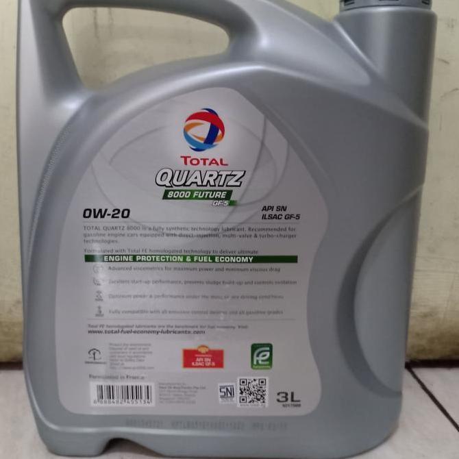 Olinoy- Paket Oli Total Sae 0W-20 Fs 3L + Filter Oli Agya/ Ayla/ Calya/ Sra