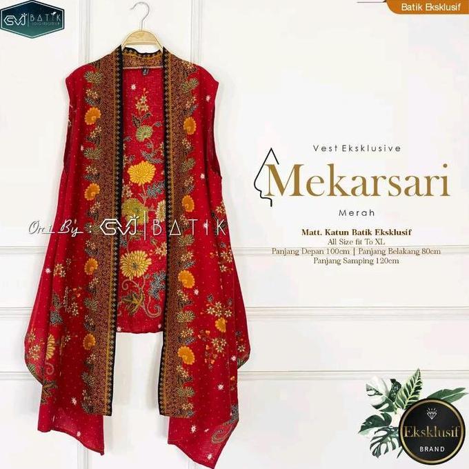 STYLE FASHION outer batik wanita outer batik modern outer batik jumbo outer batik terbaru vest batik