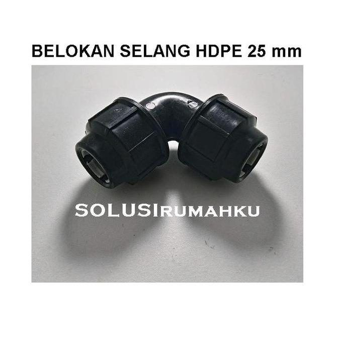 Flow- Knee Polos Hdpe 3/4" Knie Selang Ke Selang Pe Hitam Selang Pdam 3/4