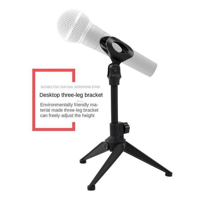 Ajuste- Stand Mic/ Tiang Mic Pendek Gratis Holder Jepit Mic