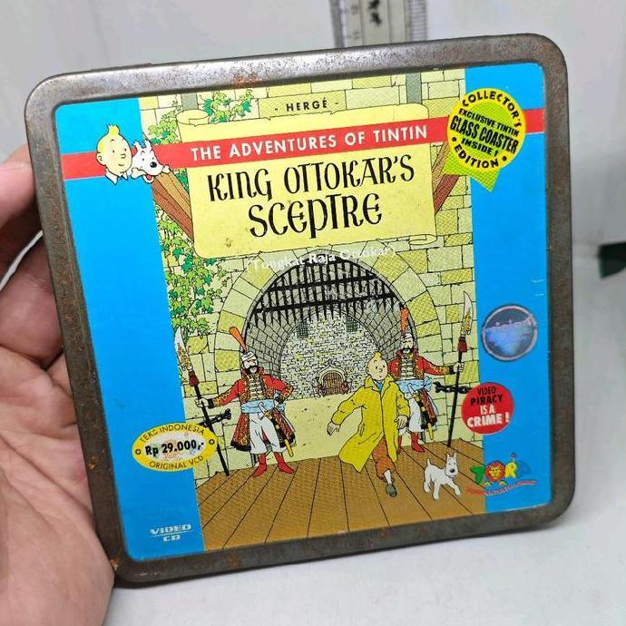 VCD KARTUN THE ADVENTURES OF TINTIN KING OTTOKAR'S SCEPTRE ORIGINAL TORA TIN CASE KALENG FG75