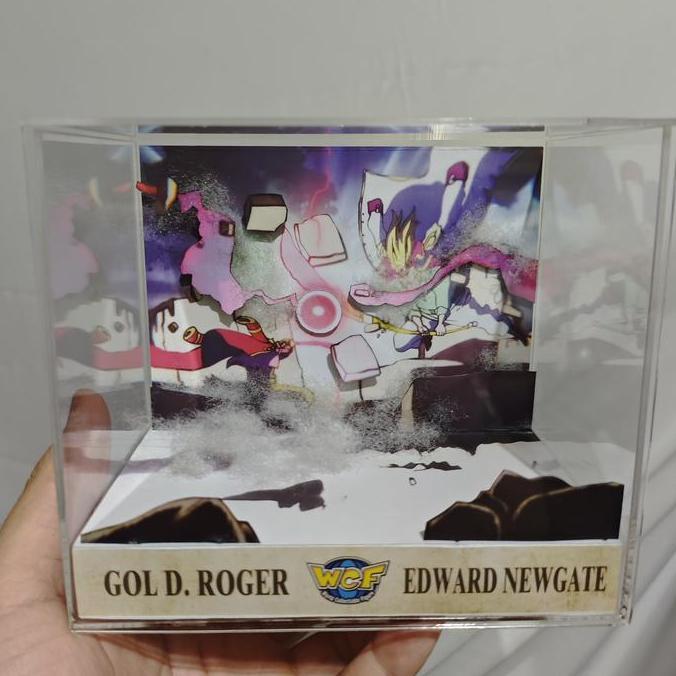 DIORAMA CUBE DISPLAY FIGURE WCF ONE PIECE GOL D. ROGER VS AKAINU FIGHT SCENE CUBE ONLY FG75