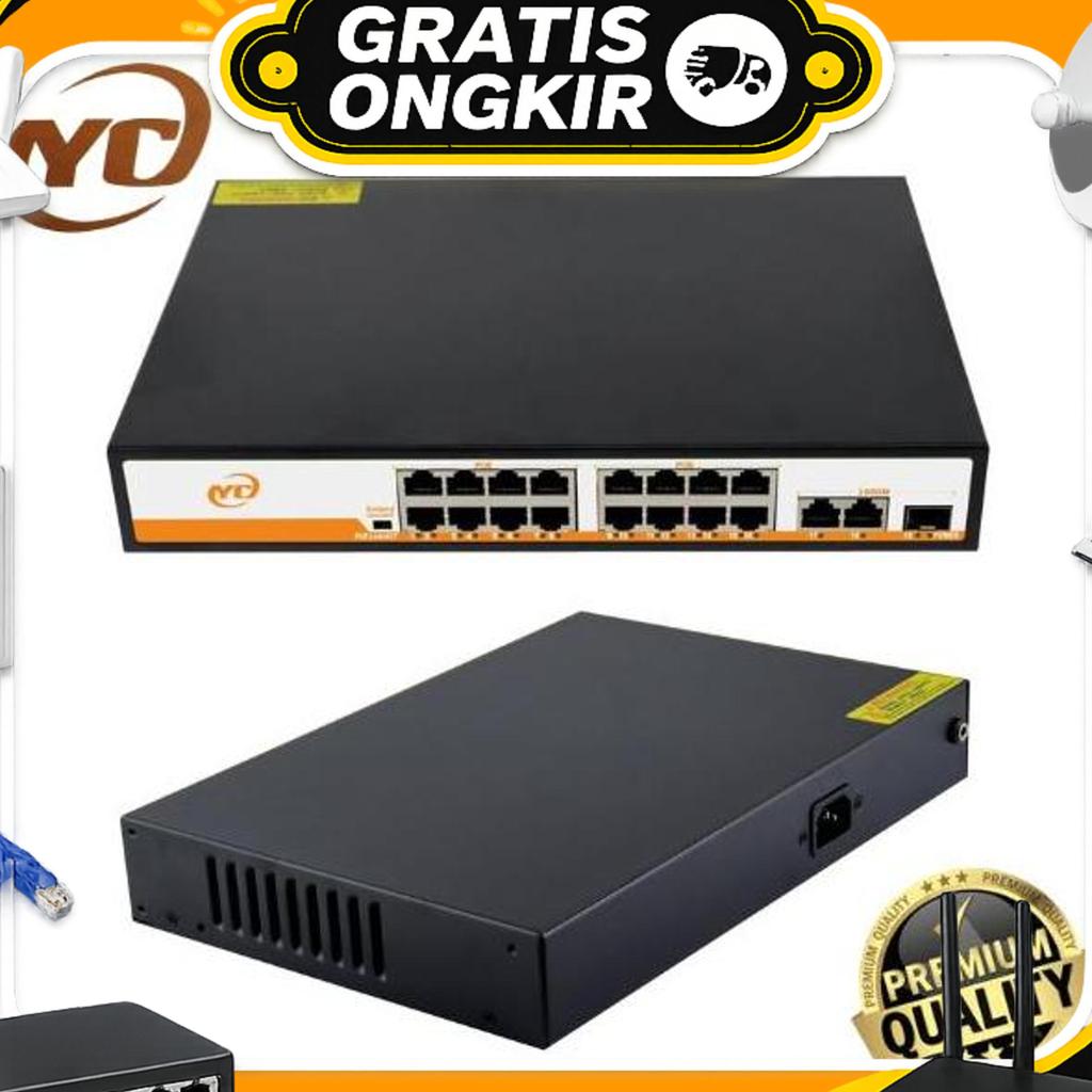 Switch Poe 16Port Poe Switch 16+3Ports 10/100/1000Mbps /Switch HubPoe 2Uplink+Fo